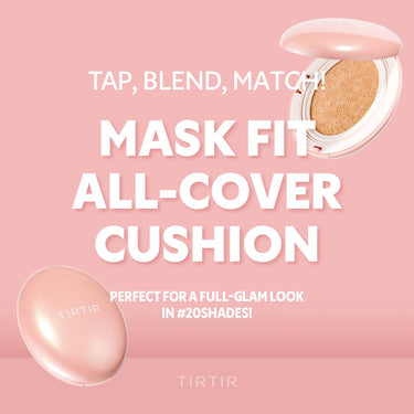 TIRTIR Mask All-Cover Cushion Foundation | Full coverage, Skin fit, Satin Glow Finish | Korean Cushion Foundation #21N IVORY | 4.5g